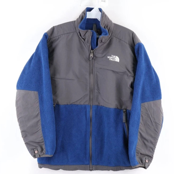 The North Face Boys Size XL VINTAGE Denali Fleece Jacket Blue Grey - Picture 1 of 9